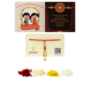 Gold-Plated Sunflower Shaped Pearl Studded With Lumba Rakhi for Bhabhi