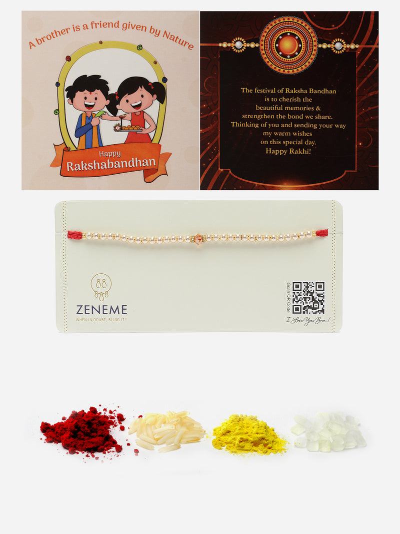 Traditional Pearl Studded Rakhi