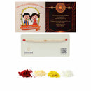 Orange Beads & Best BHAI Beads Stringed With Gold Plated Lumba For Bhabhi Combo Rakhi Bracelet Set of 3 Rakhi