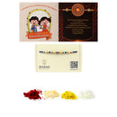 Red Stylish Enamelled Kundan & Kids Power Ranger Combo Rakhi Bracelet Set of 4