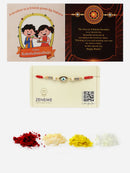 Gold Plated Evil Eye Stone & Beads Studded Rakhi