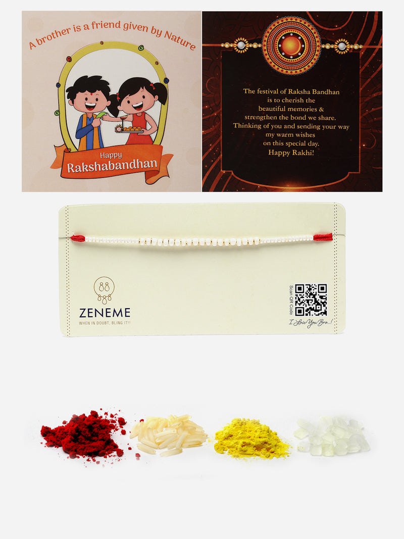 White Pearl Studded Rakhi