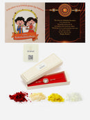 Traditional Gold Plated Gold Toned Kundan Studded Rakhi