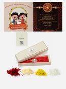 Traditional Gold Plated Gold Toned Kundan Studded Rakhi