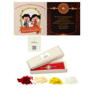 Gold-Plated Kundan with Red & White Pearl Studded Combo Rakhi Bracelet Set of 2 Rakhi