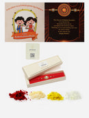 Gold Plated Gold Toned Pearl Studded Sunflower Rakhi