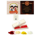 Gold-Plated Sunflower Shaped Pearl Studded With Lumba Rakhi for Bhabhi