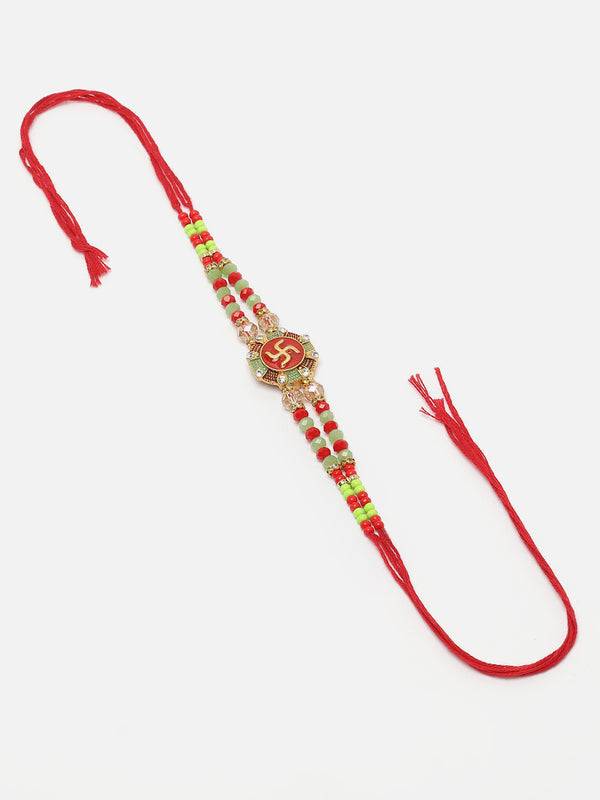Traditional Multistrand Swastik Engraved Rakhi