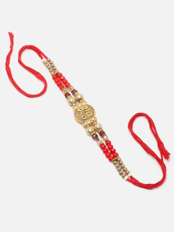 Big Bro Charm & Red Beads Rakhi