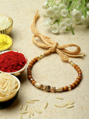 Traditional Wooden Color Bead Stringed Rakhi