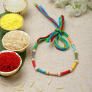 Orange Beads & Best BHAI Beads Stringed With Gold Plated Lumba For Bhabhi Combo Rakhi Bracelet Set of 3 Rakhi