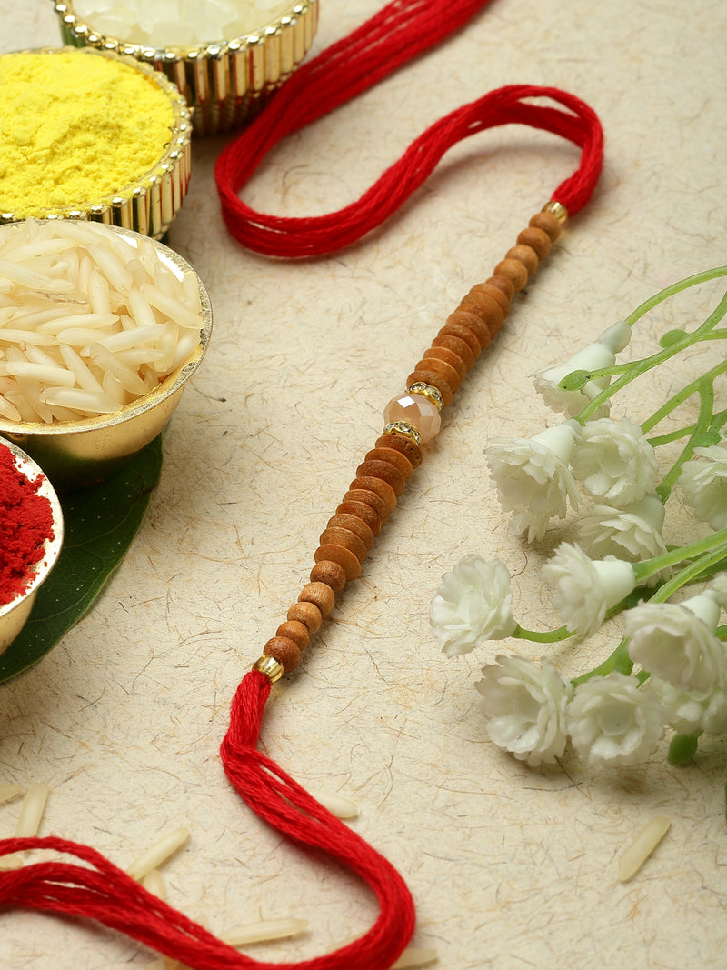 Traditional Wooden Beads stringed Rakhi