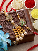 Traditional Floral Bhaiya Bhabhi Rakhi Set