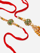 Traditional Floral Bhaiya Bhabhi Rakhi Set