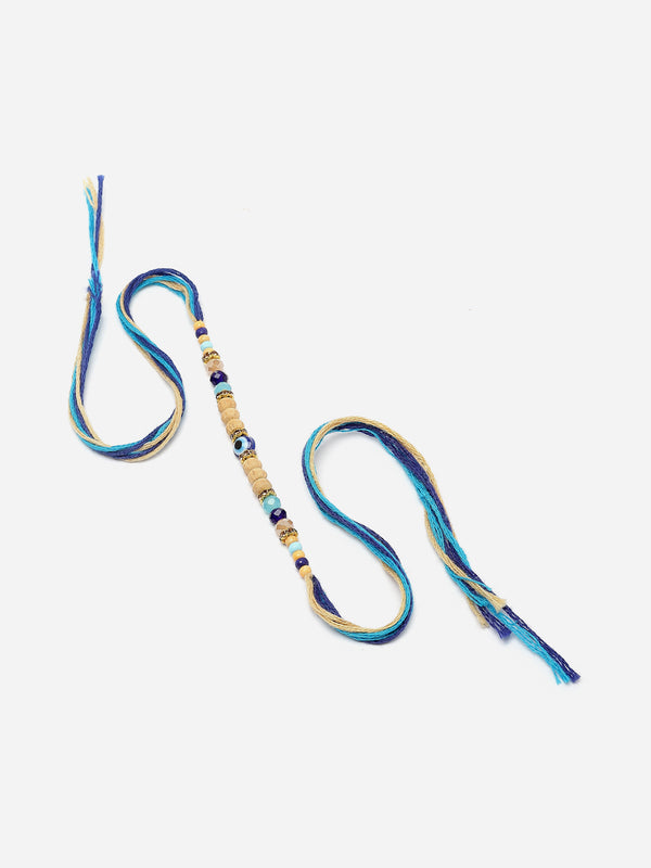 Evil Eye Stone & Wooden Beads stringed Rakhi