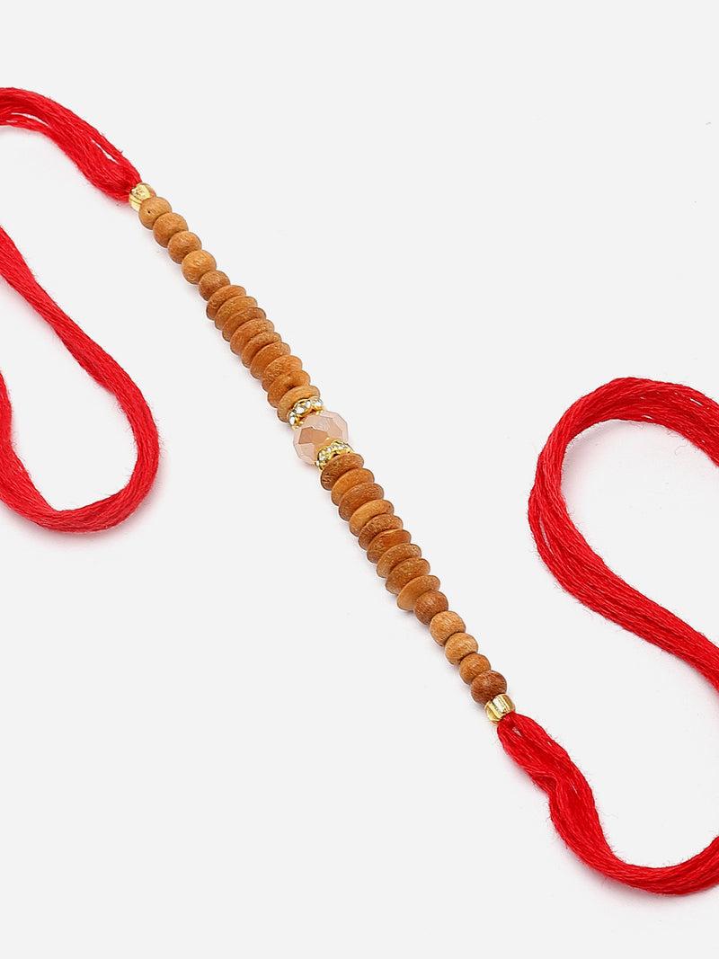 Traditional Wooden Beads stringed Rakhi