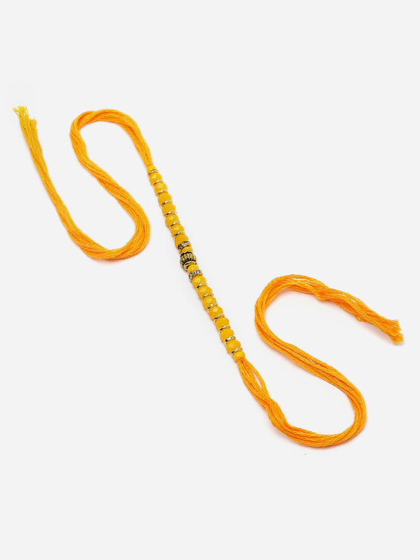 Traditional Classy Yellow Beads Stringed Rakhi