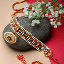 Gold-Plated Round White Kundan & Cubic Zirconia Studded Borla Style Sheeshphool