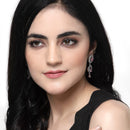 Rhodium-Plated Pink American Diamond studded Handcrafted Oval & Teardrop Shaped Drop Earrings