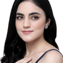 Rhodium-Plated Pink American Diamond studded Floral Shaped Stud Earrings