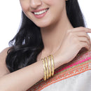 Set Of 4 Gold-Plated Classic Textured Handcrafted Bangles