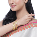 Set Of 4 Gold-Plated Classic Textured Handcrafted Bangles