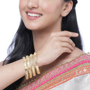 Set Of 4 Gold-Plated Classic Paisley Shaped Textured Handcrafted Bangles