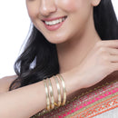 Set Of 4 Gold-Plated Traditional Dual Toned Gold & Silver Handcrafted Classic Bangles