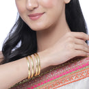 Set Of 4 Gold-Plated Maze Textured Handcarfted Classic Bangles