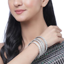 Set Of 4 Oxidised Silver-Plated Paisley Engraved Handcrafted Bangles