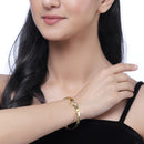 Gold-Plated Flower Shaped White Cubic Zirconia Stone studded Bracelet