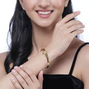 Gold-Plated Flower Shaped White Cubic Zirconia Stone studded Bracelet