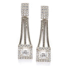 Rhodium-Plated White American Diamond Studded Charismatic Necklace with Earrings Jewellery Set