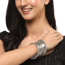 Oxidised Silver-Plated Textured Bangles Jewellery Set (Set Of 20)