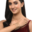 Gold-Plated White Crystal studded Classic Bangles Jewellery Set (Set Of 16)