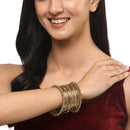 Gold-Plated Mehandi Toned Textured Bangles Jewellery Set (Set Of 20)