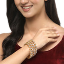 Gold-Plated White Kundan studded Bangles Jewellery Set (Set Of 4)