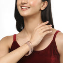 Rose Gold-Plated White American Diamond studded Bangles Jewellery Set (Set Of 4)