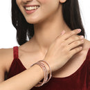 Rose Gold-Plated White American Diamond studded Bangles Jewellery Set (Set Of 4)