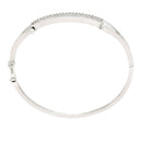 Rhodium-Plated Silver Toned White  American Diamond Studded Bracelet