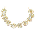 Gold-Plated Round Shaped White Kundan Studded Sheeshphool