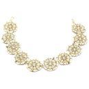 Gold-Plated Round Shaped White Kundan studded Matha Patti