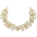 Gold-Plated Square & Round Shape White Kundan Studded Sheeshphool