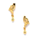 Gold-Plated Leafy Design Mangalsutra with Earrings