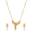 Gold-Plated Floral Design Mangalsutra with Earrings