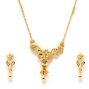 Gold-Plated Floral Design Mangalsutra with Earrings