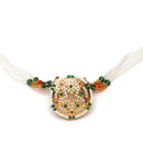Gold-Plated Multi-Colour Artificial Stones and Beads studded Borla Style Matha Patti