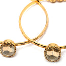 Gold-Plated Round Shaped White Stone studded Bangle Bracelet (Set Of 2)