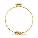 Gold-Plated Round Shaped White Stone studded Bangle Bracelet (Set Of 2)