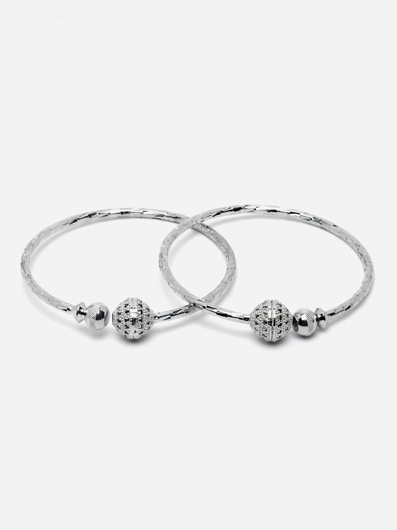 Oxidised Silver-Plated Handcrafted Adjustable Cuff Bracelets (Set Of 2)